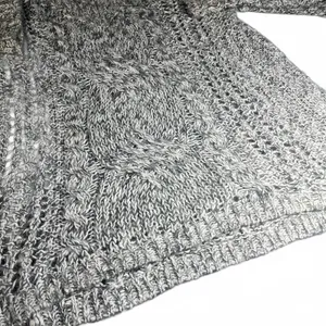 Free People Womans Small $95 Cable Knit Sweater Gray pegasus west end Pullover thumbnail 5