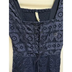 Aeropostale Navy Lace Corset Dress Fit‎ Flare Square Neck Coquette Mini M NWT thumbnail 4