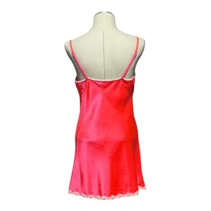 Victoria's Secret Vintage 90s Satin Lace Nightie Hot Pink Large thumbnail 3