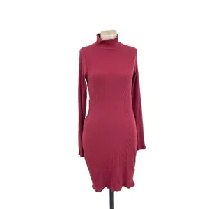 Free People Beach Guess Who's Back Rib Knit Cutout Dress Wild Garnet‎ Size Large thumbnail 4