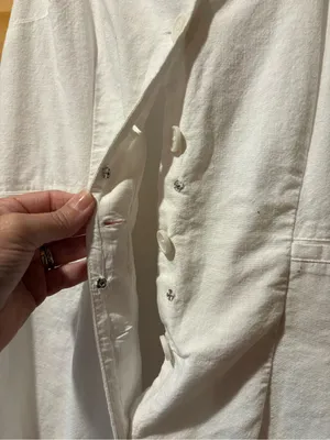 New Day Button-Front Square-Neck White Linen Blend Dress women’s XL thumbnail 4