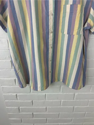 Universal Thread Striped Button Down Short Sleeve Shirt Size S thumbnail 5