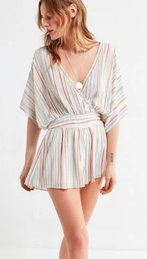 Urban Outfitters Moonstruck Striped Romper✨ thumbnail 1