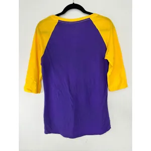 LSU Tigers Women’s Top M Purple Gold Sequin Raglan 3/4 Sleeve Shirt Football thumbnail 5
