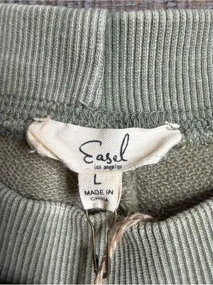 easel Olive Green Crewneck Sweatshirt with Cowboy Hat & Boots Graphic thumbnail 2