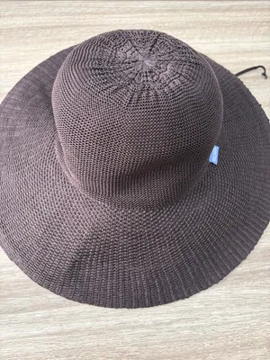Wallaroo Hat Company Woven Chocolate Brown Victoria Diva Sun Hat Women thumbnail 5