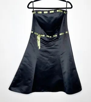 Vintage Jessica McClintock Gunne Sax Strapless Dress Women's Black Green 11/12 thumbnail 1