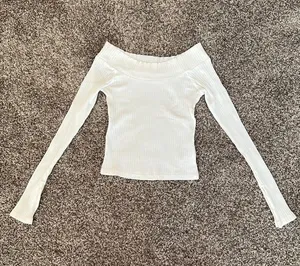 Silence + Noise White Ribbed Top thumbnail 1