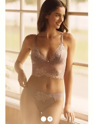 By Anthropologie Two-Tone Rosette Lace Bralette thumbnail 5