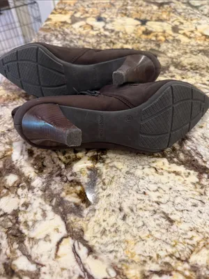 Coach and Four Dark Brown Croc-Embossed Pointed Ankle Boots thumbnail 3