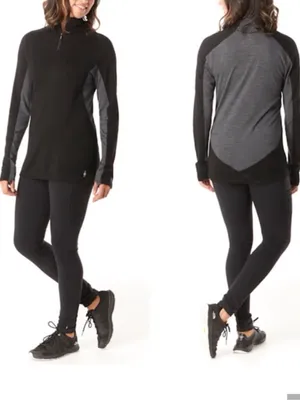 NWT SmartWool Sport 250Merino Long Sleeve 1/4 Zip Top Black Grey Size Small thumbnail 2