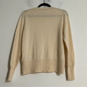 J. Crew Cashmere Classic Fit Crewneck Sweater Heather Natural Medium Timeless thumbnail 6