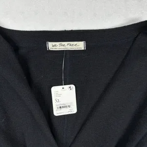 Free People We The Free All Nighter Thermal Cropped Top Women’s XL Black NWT thumbnail 4
