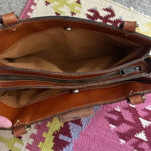 Patricia Nash Rienzo Top Handle Satchel Tan Leather Handbag Brown thumbnail 13