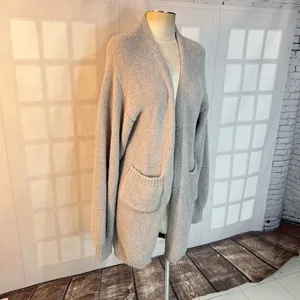 Maxxiii Collection Gray Long Knit Oversized Cardigan Sweater Size XL thumbnail 2