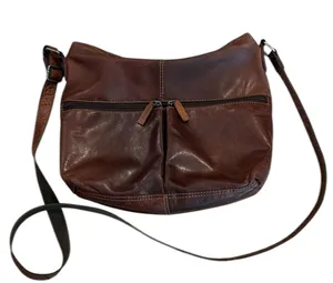 Jack Georges Voyager Uptown Hand Stained Leather Hobo Bag Adjustable Strap. EUC thumbnail 1