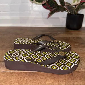 Tory Burch Platform Patterned Flip Flops thumbnail 3