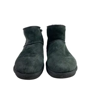 UGG Classic Mini Gray Suede Sheepskin Shearling Slip On Round Toe Ankle Boots 10 thumbnail 2