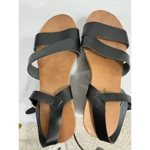 Womans Zigisoho Logic 6 Black Ankle Strap 2 Band Platform Wood Heel Sandals thumbnail 6