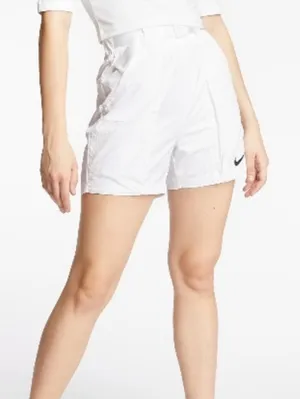 Nike • White Women's Swoosh Woven Sport Shorts thumbnail 1