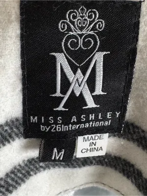 Miss Ashley by 26 International black and white plaid belted coat size medium thumbnail 5