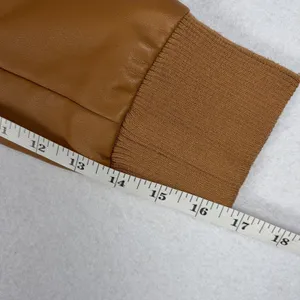 Zenana Outfitters Vegan Leather Moto Bomber Jacket Women’s L Tan Biker Y2K Chic thumbnail 8