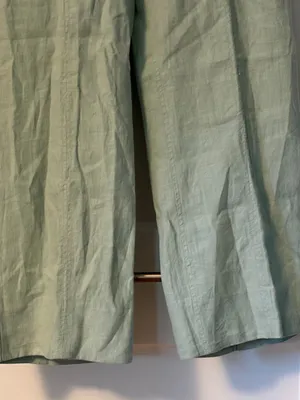 Anthropologie 100% linen sage green pants size 12 NWT minimalist thumbnail 5