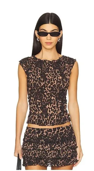 Lioness Match Point Mini Skort and Uno Tie Top Set in Leopard S / M thumbnail 1