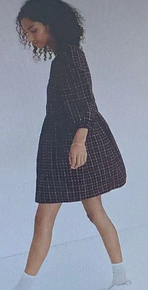 Madewell Plaid Flannel Pink Black Raglan Button Front Shirt Dress with Pockets, size 0 thumbnail 3