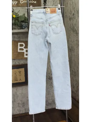 Levi's Womens Ribcage Straight Full Length Jeans Button Fly All Alone Blue 24x32 thumbnail 2