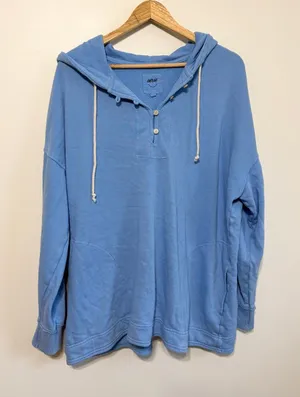 Aerie Beach Weekend Oversized Hoodie in Horizon Sky Blue Size Medium thumbnail 1
