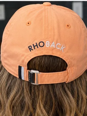 Rhoback The Poly Performance Hat Peach Adjustable Golf Running Cap Orange thumbnail 2