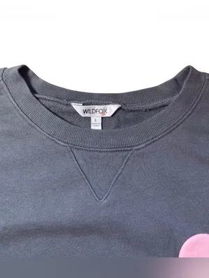 Wildfox "I Wish It Was Saturday" Broken Heart Sweatshirt Charcoal Gray Size L thumbnail 2