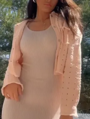 LE LIS Blush Cropped Button Down Jacket  thumbnail 4