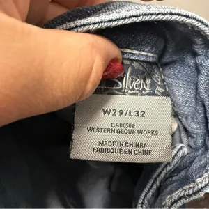 Silver‎ Jeans Dawson Low Rise Bootcut Jean Flap Pocket Embroidered 29x32 thumbnail 5