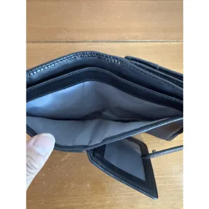 Coach Soho Pleated Black Signature Jacquard Leather Trim Trifold Wallet Y2K thumbnail 12