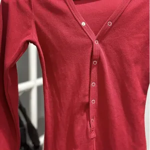 Red Ribbed Henley Lounge Romper thumbnail 4