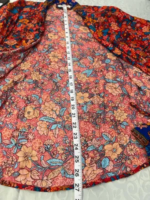 Paparazzi Multicolor Floral Kimono - Blue & Orange & Pink size medium thumbnail 10