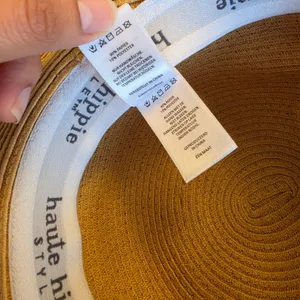 Haute Hippie Tan Straw Sun Hat‎ Blue Chiffon Ribbon Bow UPF 50 Wide Brim thumbnail 8
