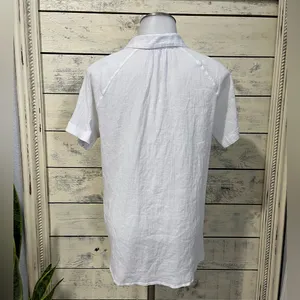 Madewell Women’s White Short Sleeve 100% cotton Button Up Shirt Size Medium thumbnail 3