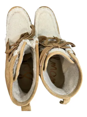 Sam Edelman Shaw Boots Women 9 Sandstone Suede Faux Fur Platform NIB $180 thumbnail 8