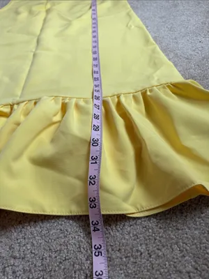 Van Gils Lemon Yellow Retro Sleeveless Babydoll Above Knee Dress. Size M thumbnail 5