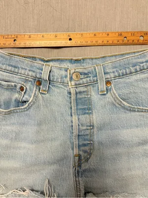 Levi’s 501 Light Wash High Rise Denim Shorts 27” Waist thumbnail 6