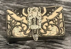 Black gray western wallet thumbnail 1