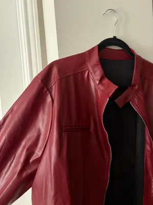 Red Leather Jacket Size XL thumbnail 5