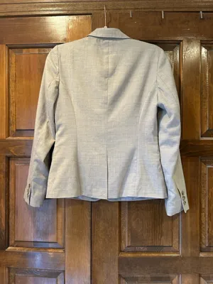 Banana Republic Cream Blazer Size 6 Wool Blend Two-Button Career Suit‎ Jacket thumbnail 7