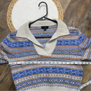 J Crew Fair Isle Sweater Retro 70s-Inspired Womens XS Lambswool Blend​ thumbnail 9