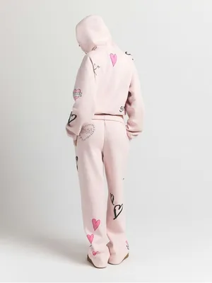 E.D (Clst) Cotton Fleece Classic Pullover hoodie| Barely Pink Heart | Size Small thumbnail 5