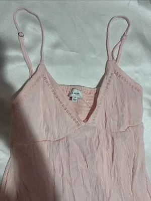 La Hearts Pale Pink Lace-Trim Spaghetti Strap Chemise thumbnail 2