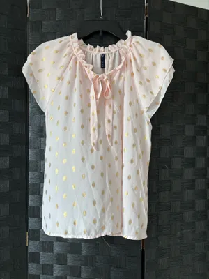 Pink polka dot blouse Size M thumbnail 2
